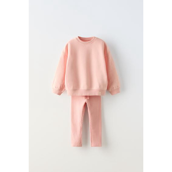 Zara Kids Rib sweatshirt and leggings matching set Size 4 - Picture 1 of 1